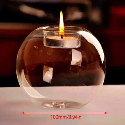 Transparent Glass Candle Holder