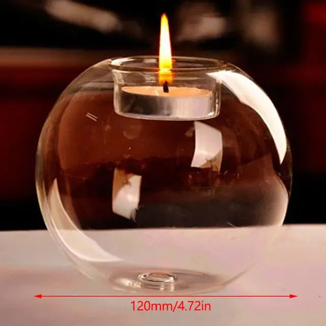 Transparent Glass Candle Holder